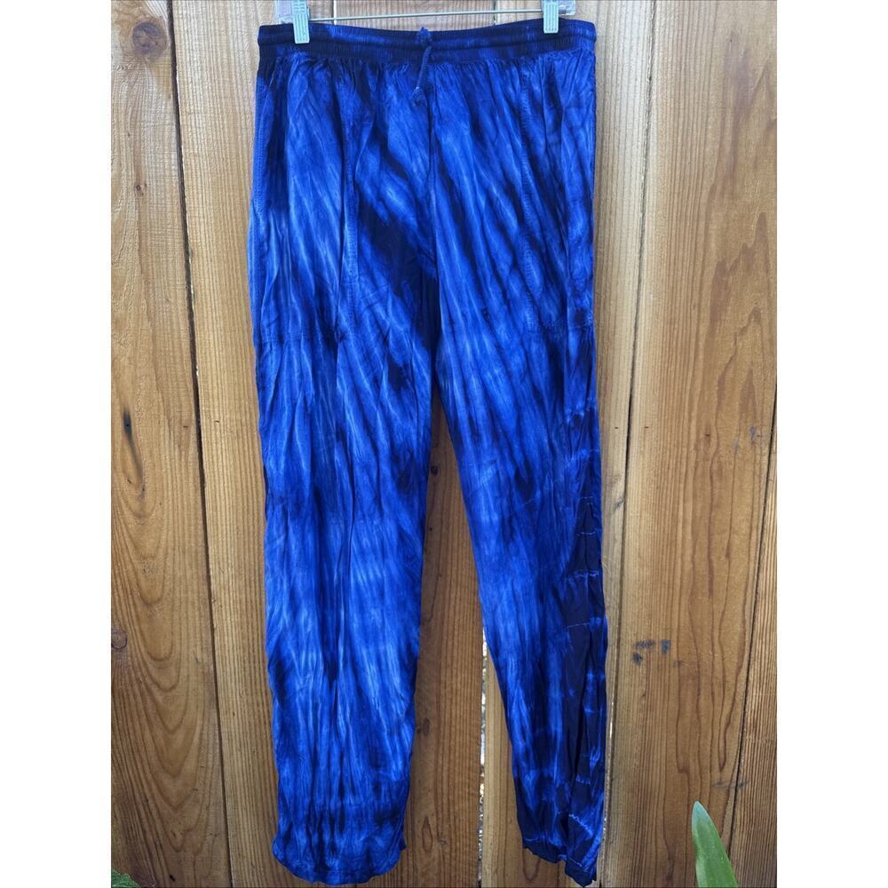 CaliKind Tie-Dye Blue & Black Pants Pull On Boho Festival XXXL gender neutral